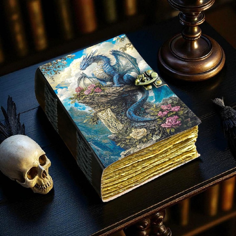 Dragon Leather Journal: Handmade Book of Shadows With Key Lock - Etsy