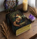 Fox Leather Journal: Large 400 Page Grimoire, Blank Book of Shadows product logo