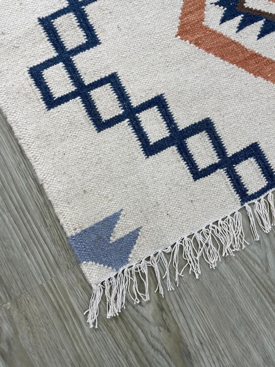 Neautral Color Aztec Rug Handmade Geometric Kilim Rug, Southwestern Aztec Tribal Dhurrie ...