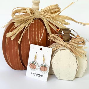 Pumpkin Earrings- Fall Halloween Jewelry Gifts- Handmade Polymer Clay