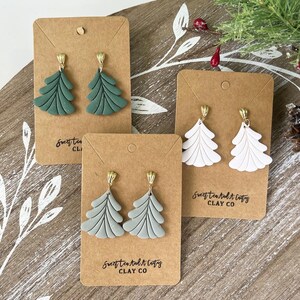 Christmas Tree Earrings - Holiday Polymer Clay Artisinal Jewelry