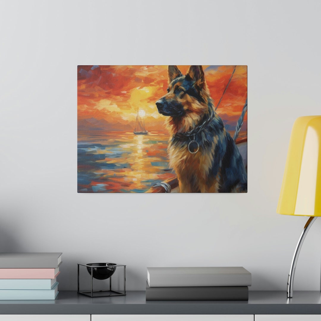 PRINTABLE DOG POSTER Dog Beach Art Dog Painting Canvas Etsy