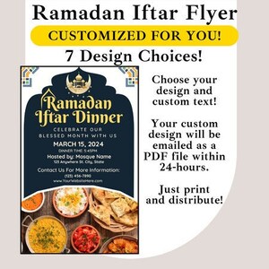 Customized Ramadan Iftar Dinner Flyer, Personalized For You, Printable, Ramadan Flyer, Ramadan Invite, Multiple Options, 24-Hour Turn-Around