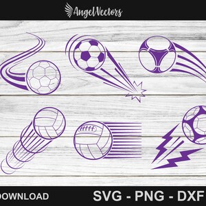 Action Sports Balls Svg, Baseball Svg, Soccer Vector, Basketball Digital File, Clip Art, DXF, PDF, PNG, 025