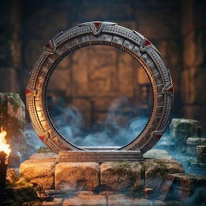9.5" Spinning Portal Ring Model, 3D Printed Sci-Fi Gate for Tabletop Wargaming