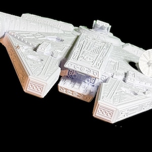 3D Printed Retro Disc-Hull Spaceship ,Vintage Smuggler Freighter Model,  Sci-Fi Nerd Desk Decor Gift