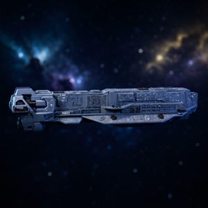 Nave espacial multicolor impresa en 3D, modelo de superportaaviones de ciencia ficción de 61 cm (24 pulgadas) en PLA.