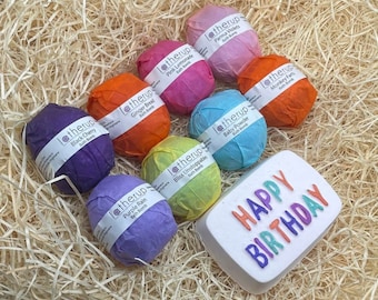 Bath Bombs Plus Happy Birthday Bath Bomb- Set Of 8 Bath Bomb Gift Set - Happy Birthday Bath Bomb Gift Set