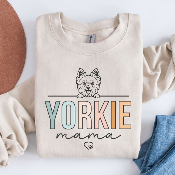 Sudadera Yorkie Mamá, Sudadera Yorkie Mama, Sudadera Yorkshire Terrier, Camisa Yorkie Mama, Suéter Yorkie Perro Mamá, Perro Mamá Crewneck