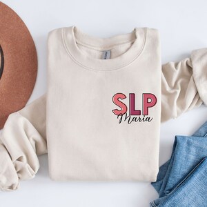 Personalized SLP Nurse Sweatshirt Custom SLP Nurse Shirt, Speech Therapist Sweater, SLP Nurse Gift, Speech Language Pathologist Crewneck
