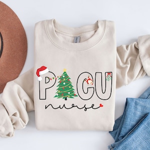 PICU Nurse Christmas Sweatshirt Picu Nurse Christmas Shirt PICU Xmas Sweater, Pediatric Intensive Care Unit, Pediatric ICU Nurse Crewneck
