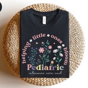 Floral PICU Nurse Shirt PICU Nurse Tshirt, Pediatric Icu Nurse, Pediatric Intensive Care Unit, Picu Nurse Tee, PICU Nurse Gift, Picu Shirt