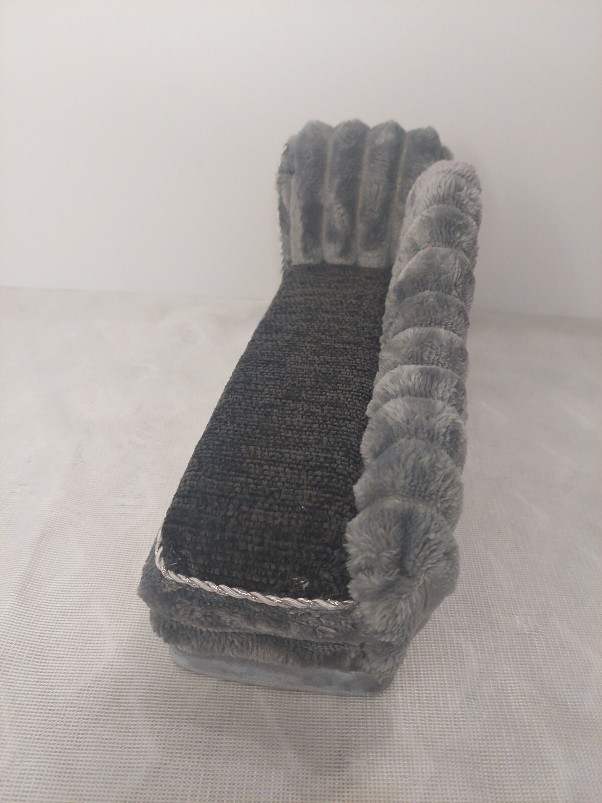 Miniature Chaise Longue Grey With Silver Etsy