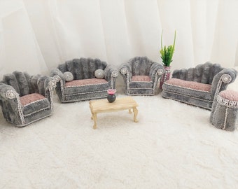 5 pieces living room miniature set
