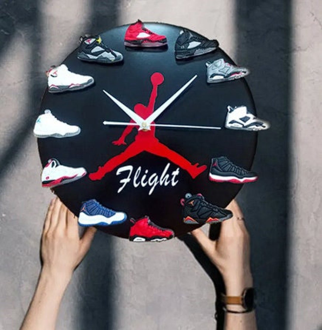3D Air Jordan Wall Clock Basketball Shoe Wall Clocks Flight Wall Clocks