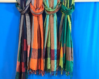 Long Cotton Blend Wrap Scarves Solid Color Scarves Large Wrap Lightweight Women Men Scarves Cotton Viscose Shawl Sarong