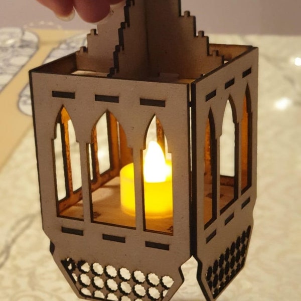 Lamp Cut File, Wooden Lampshade Design, Wooden Lantern, Laser Cut Lantern, Ramadan Decorative Wooden Lantern PDF, DXF, CDR File, Laser Cut