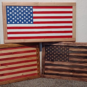 USA Wooden Flag