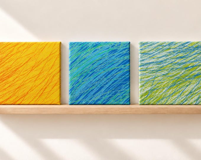 Marimekko Fabric Wall Art, One 6x6 Mini Textile Panel, Brushstrokes Collection