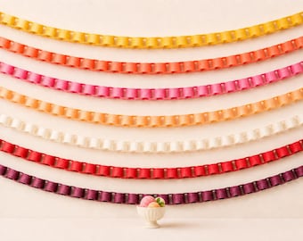 Sorbet Color Felt Chain Garland, Pastel Birthday Party and Ice Cream Theme Decor