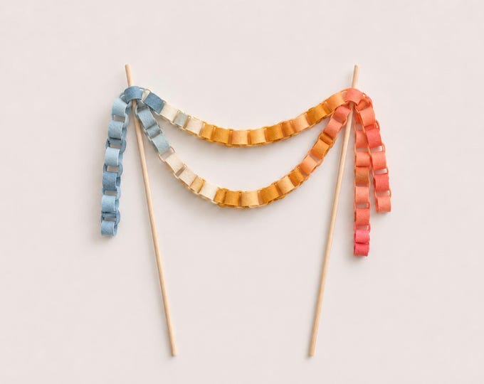 Felt Chain Cake Topper, Thanksgiving Ombre Garland, Friendsgiving Dessert Decor