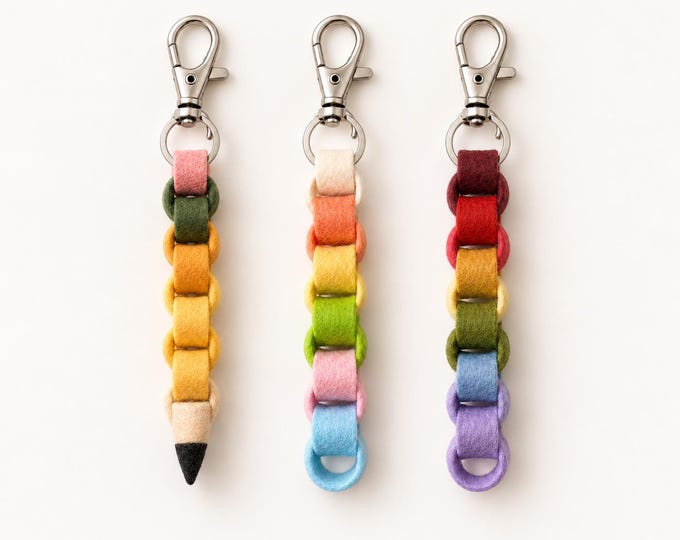 Felt Chain Backpack Charm, Back to School Keychain, Teacher Gift, Kids Bag Accessory