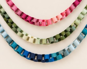 Ombré Felt Chain Garland, Rosewater Woodland Sunrise Frost, Birthday Nursery Mantel Decor