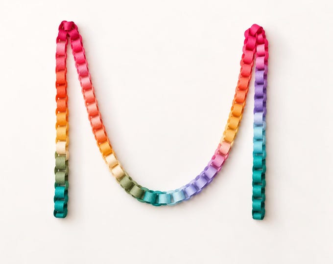 Custom Felt Chain Garland, Choose 1–7 Colors, Wool Blend Birthday & Nursery Decor, Handmade Garland, 2–8 ft