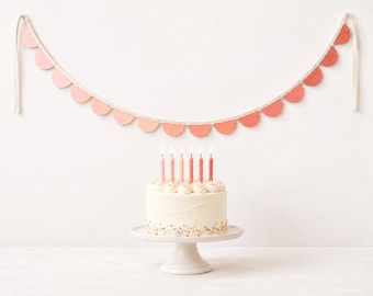 Pastel Felt Scallop Garland, Baby Shower Bunting and Gender Neutral Nursery Decor