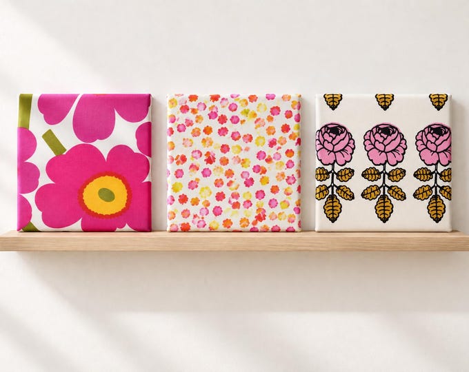 Handmade Pink Wall Art – Marimekko Textile Panel, Scandinavian  Decor