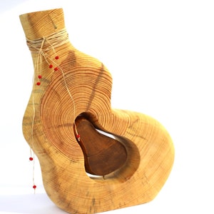 wood vase , uniqe gift ideas , dry flower wood vase, custom desing decor object