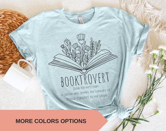 Booktrovert Shirt, Book Lover Shirt, Cute Book Lover Shirt, Librarian Teacher, Bookish Shirt, Gift For Book Lover, Gift for Teacher