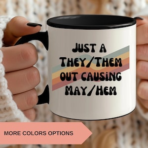 They/Them Pronouns Mug, Non Binary Mug, Queer Pride, Equality Mug, Non Binary Pride Mug, Pride Mug, Queer Gift, Nonbinary Gift