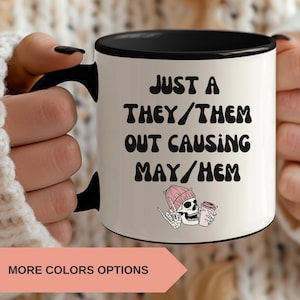 They/Them Pronouns Mug, Non Binary Mug, Halloween Mug, Rainbow Mug, Non Binary Pride Mug, Gay Mug, Queer Friendly Gift, Nonbinary Gift