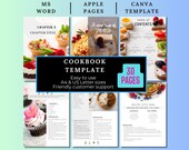 Cook Book Template Microsoft Word  doc, Canva and Mac Pages formats