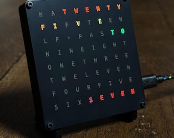WiFi Color Word Clock Kit – DIY Electronics Project - Fathers Day Gift