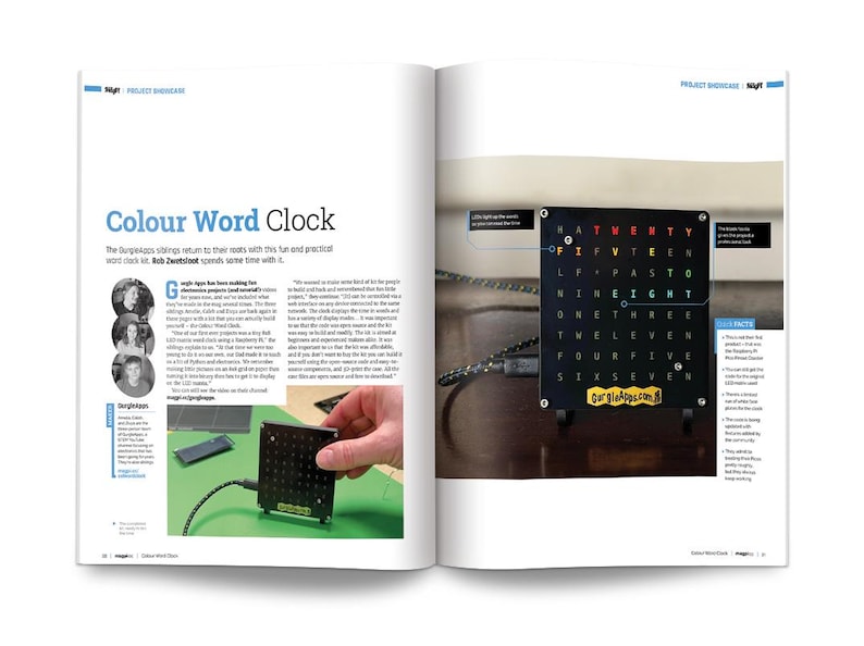 Solder-free LED Word Clock Kit, DIY Electronics Gift, STEM Kit for ...