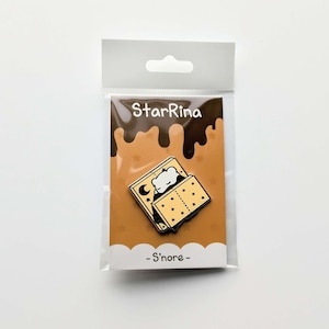 S&#39;nore - Cute Silver Hard Enamel S&#39;More + Sleeping Bear Pin