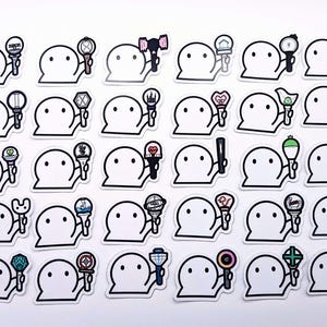 K-Pop Lightstick Figure 2" Stickers (Ateez, Blackpink, BTS, (G)i-dle, Le Sserafim, NCT, Stray Kids, Seventeen, Twice, TXT)