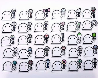 K-Pop Lightstick Figure 2&quot; Stickers (aespa, Ateez, Blackpink, BTS, i-dle, Le Sserafim, NCT, Stray Kids, Seventeen, Twice, TXT, etc)