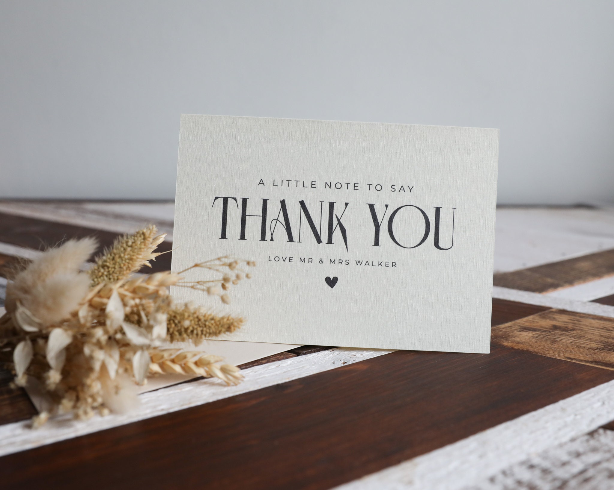 Printed Thank You Wedding Card - Personalised | With C6 Envelopes | - Etsy