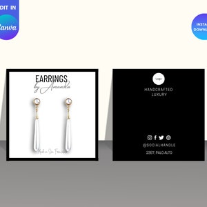 PRINTABLE Earring Card Template | Editable Earring Display Card | Earring Tags | Earring Packaging | Earring Template | Custom Jewelry Card