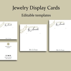 PRINTABLE Earring Card Template Editable Earring Display Card Earring Tags Earring Packaging Earring Template Custom Jewelry Card image 3