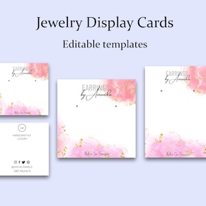 PRINTABLE Earring Card Template | Editable Earring Display Card | Earring Tags | Earring Packaging | Earring Template | Custom Jewelry Card