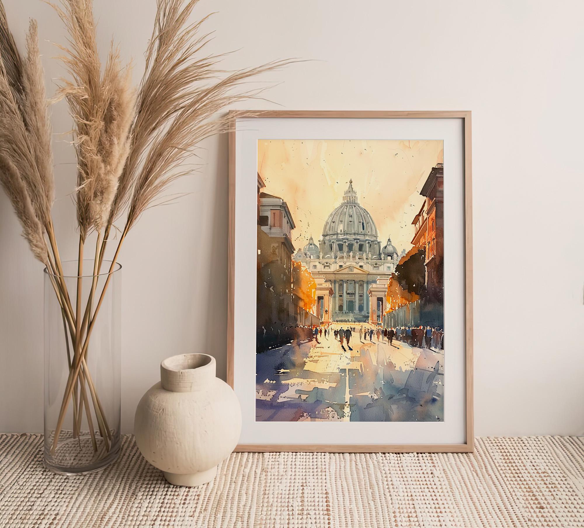 Rome Cityscape Watercolor Art Print Italian Cityscape Watercolor ...