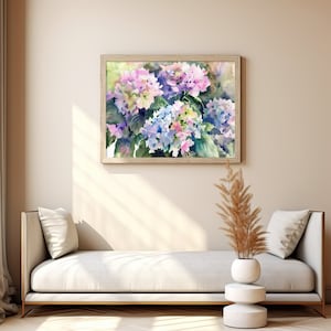 Hydrangea Watercolor Art Print Floral Painting Spring Decor for Home Rustic Wall Art Gifts for Her by FeelingPrints image 10