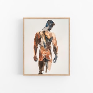 Gay Painting Male Body Watercolor Painting Gay Bodies Watercolor Art Print Gifts for Him by FeelingPrints
