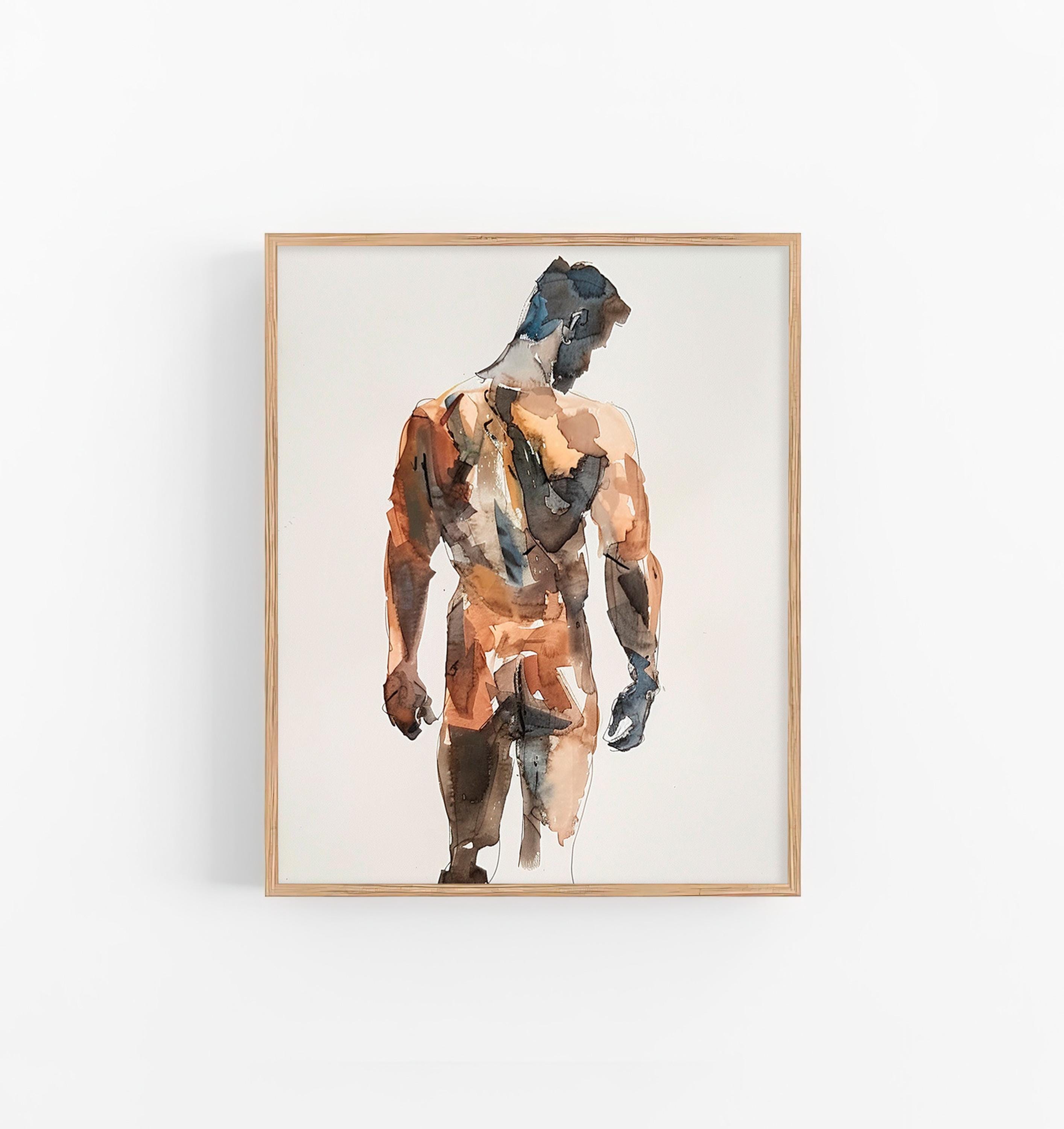 Gay Painting Male Body Watercolor Painting Gay Bodies Watercolor Art Print Gifts for Him by FeelingPrints