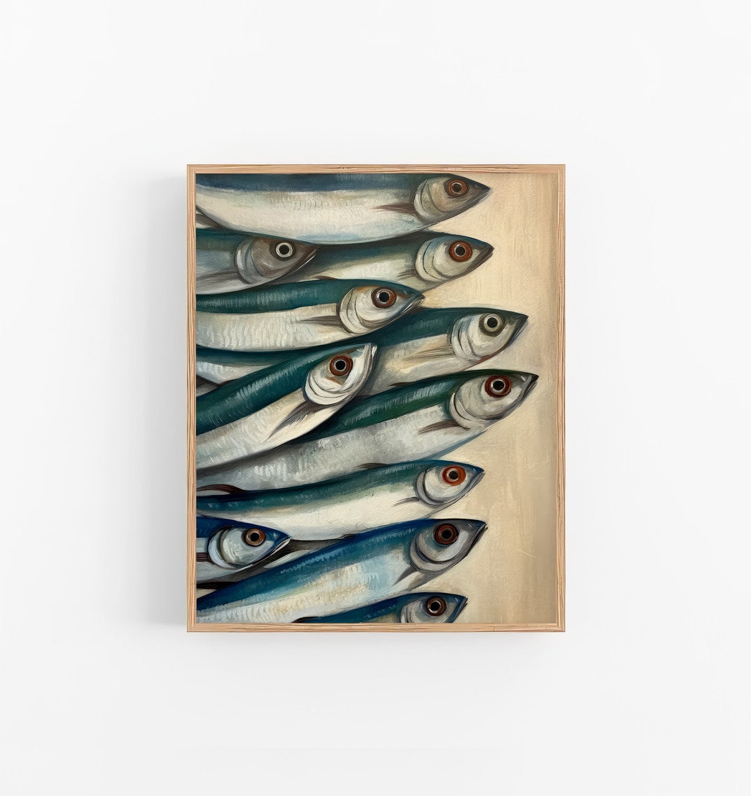 Sardines Art Print Fish Watercolor Art Still Life Print Etsy