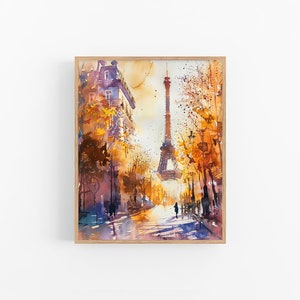 Paris Cityscape Artwork Eiffel Tower Art Print Paris Watercolor Painting Spring Wall Decor Travel Gifts by FeelingPrints